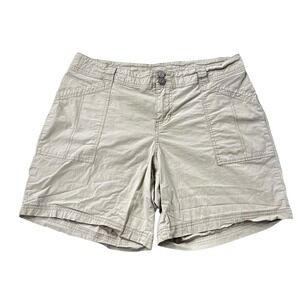 Lane Bryant Women's Casual Shorts Khaki High Rise Flat Front Pockets 16‎ Hiking